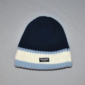 Thinsulate Kids Hat Size 10-14 Knit Blue & White Striped Beanie Hat